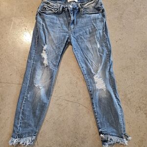 Koral Light Blue Distressed Boyfriend Jeans